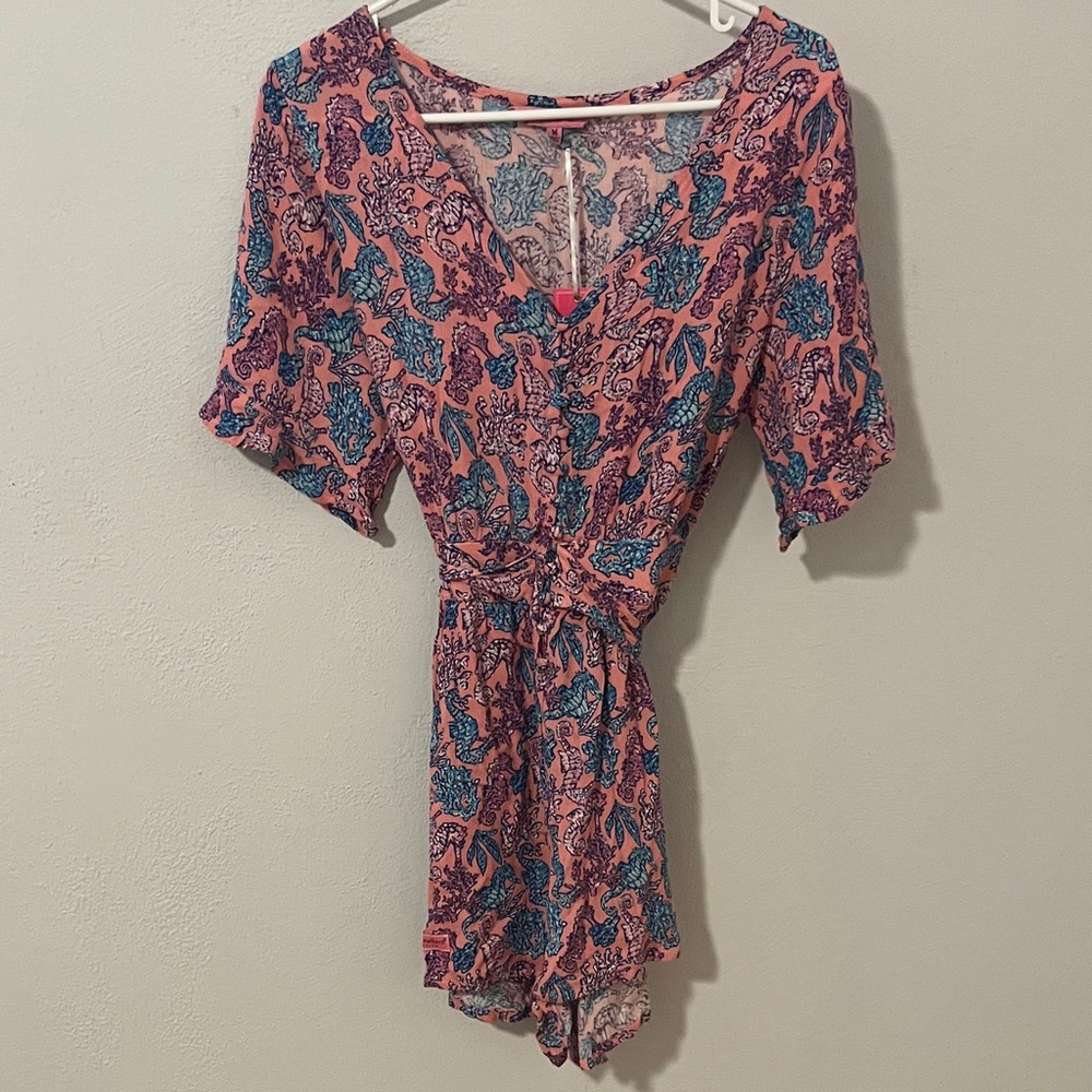 Simply Southern Pink and Blue Seahorse Romper